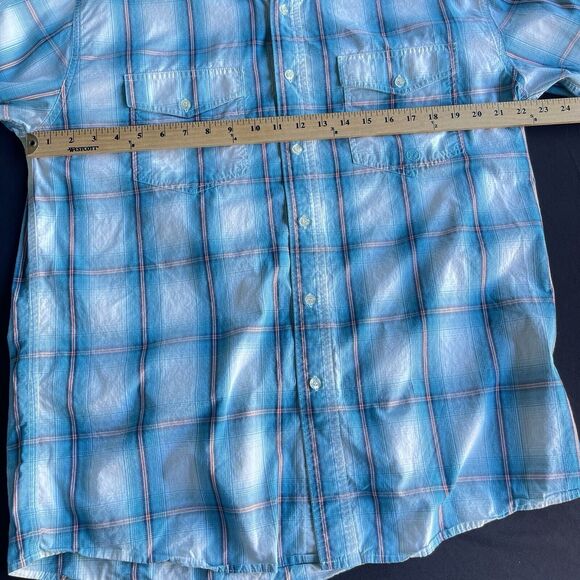 Roper Western Shirt Mens Medium Plaid Button Up Cotton Cowboy Ranch Rodeo Work - Picture 9 of 12